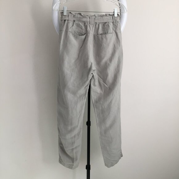 CARTONNIER Anthropologie Gray Ruffle Waist Pull On Belted Pant - Picture 6 of 12